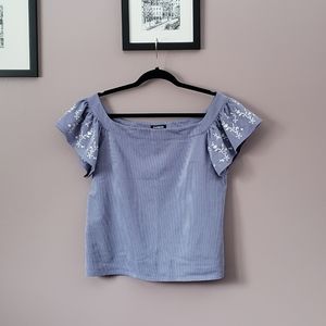 Off the Should Pinstripe Top